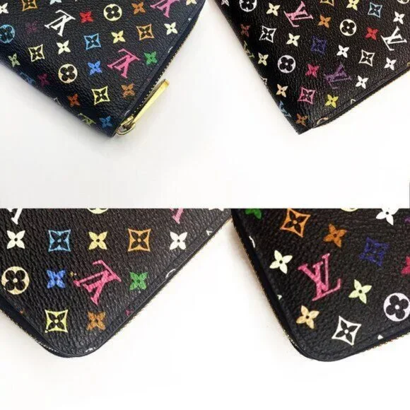 Authentic Louis Vuitton Monogram Multicolor Zippy Wallet Black Pink - Picture 6 of 10